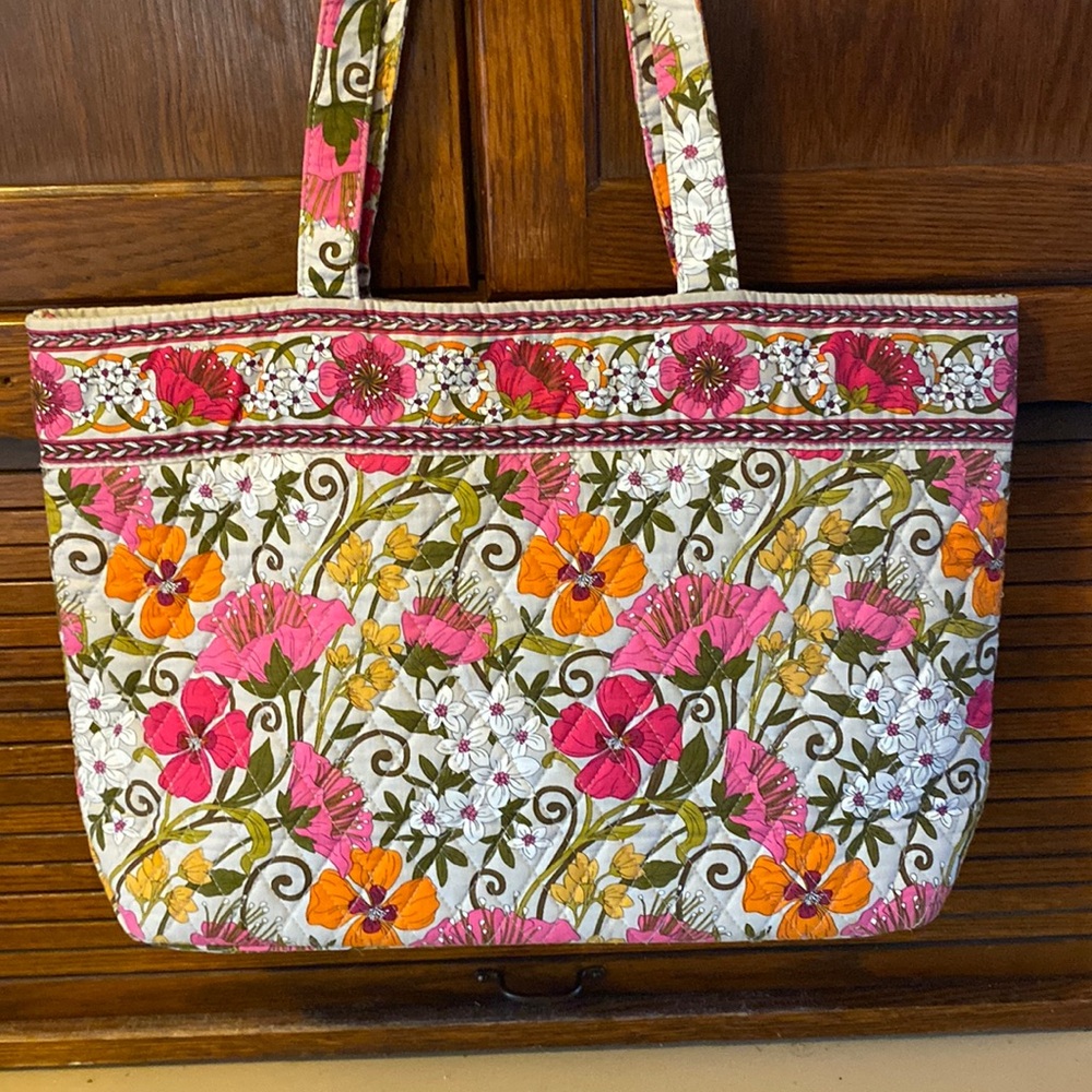 Vera Bradley floral link orange tote shoulder bag